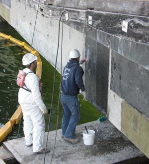 Applying CFRP fabric for shear strengthening